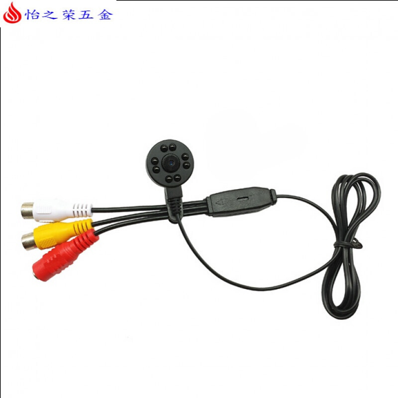 迷你夜视有线监控摄像头小型款式有线摄像机微型AV监视模拟探头 1.8MM猫眼镜头 默认尺寸