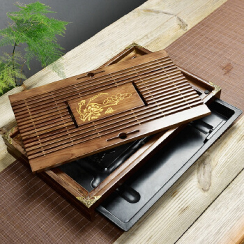 鑫众源 实木茶盘 40*25 功夫茶盘茶具托盘 排水/蓄水茶台茶具盘茶海茶托