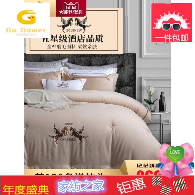 五星酒店全棉冬天被子纯棉冬被单人双人被芯春秋冬季8斤加厚保暖图片