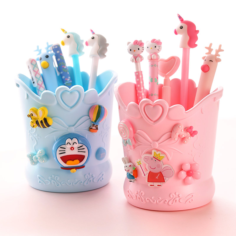 ins学生笔筒多功能化妆品文具办公用装饰文具可爱桌面收纳桶日用家居