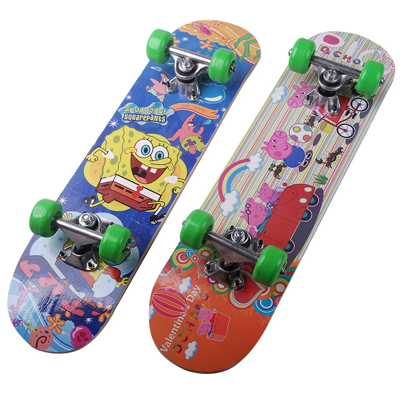 四轮卡通双翘成人滑板双面图案奥特曼滑板车加厚支架多拉儿童