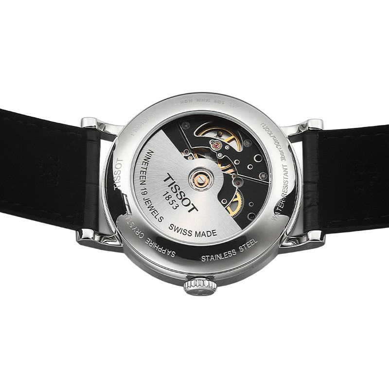 魅时系列 休闲商务自动机械表男表 黑盘皮带 t109