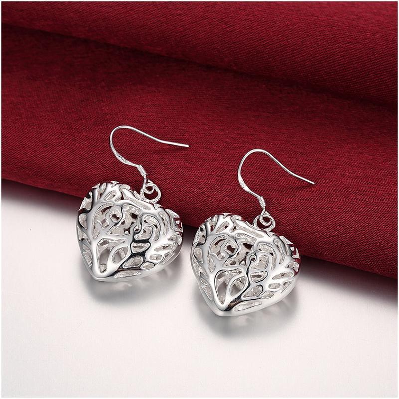 E075Women silver plated earring镀925纯银日韩时尚甜美耳环饰品