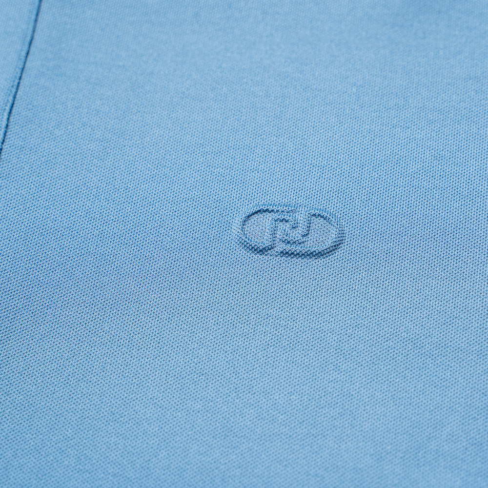 尘界夏季舒适透气新款男士浅蓝色短袖POLO衫高清大图