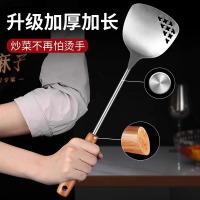 王麻子汤勺家用食品级锅铲不锈钢勺子加深加长柄大号盛汤粥勺8138