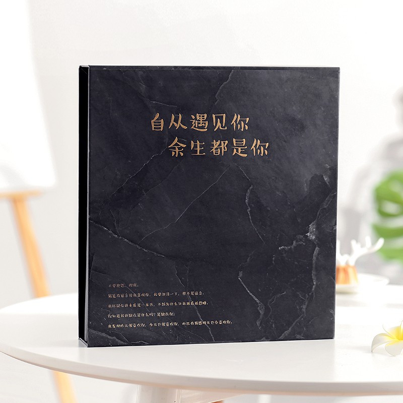 相册影集相册本插页式家庭清装5寸6寸800张过塑可放盒装小清晰 三维工匠 往回余生5寸800张(黑)