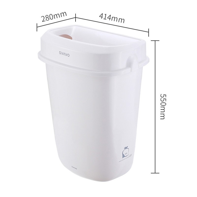 瑞沃(SVAVO) 瑞沃 垃圾桶卫生间塑料公用家用客厅卧室厨房带盖大号纸巾筒餐厅果皮箱 PL-151040灰色单位:个高清大图