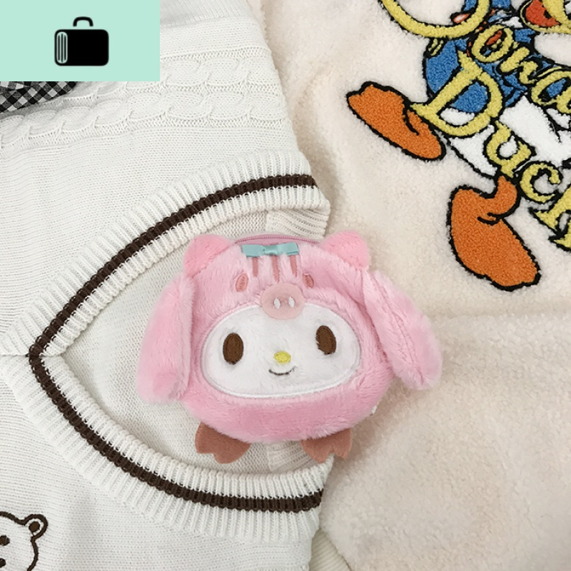 韩国卡通毛绒可爱少女零钱包个性煤球恐龙学生零钱包迷你收纳卡包NEW LAKE