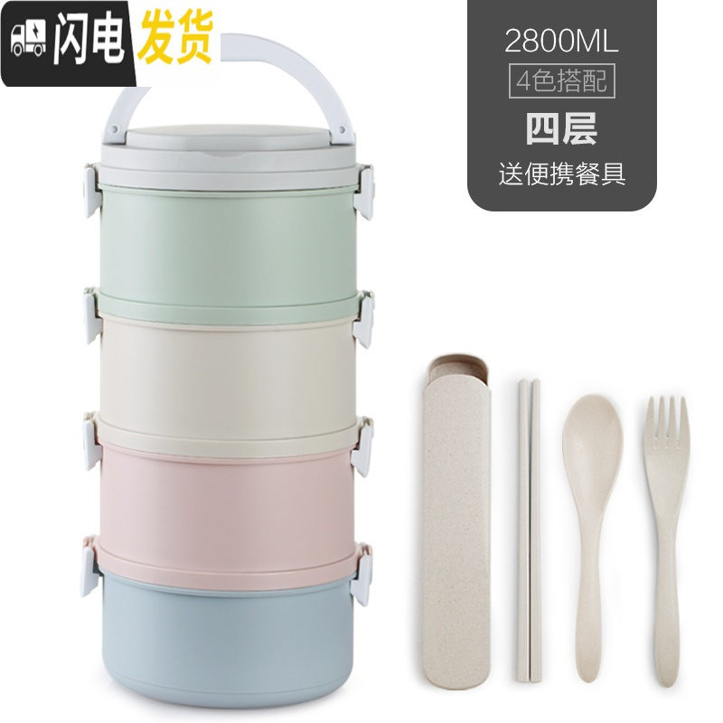 三维工匠微波炉分格保鲜盒密封收纳水果盒便当盒学生便携带盖饭盒保温袋子高清大图