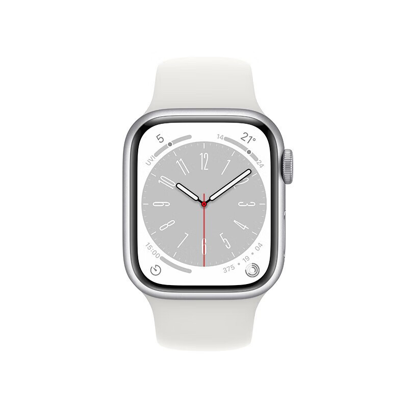 苹果(Apple) 苹果手表 iWatch s8 智能运动手表 男女通用款 铝金属 银色 运动款 [GPS]41mm