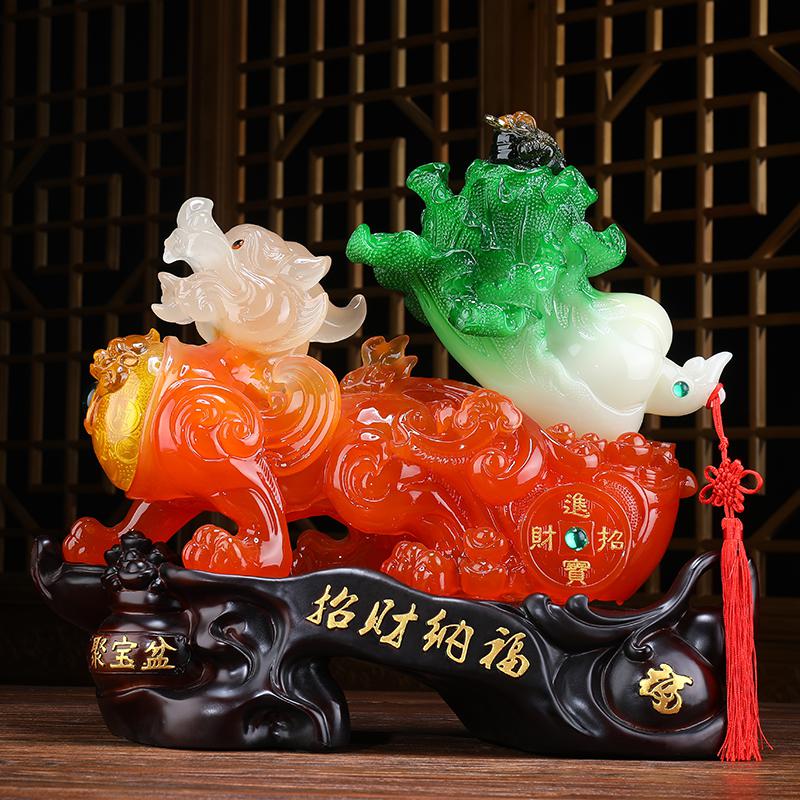 家柏饰(CORATED)玉貔貅摆件白菜金蟾工艺品店铺开业礼品高清大图