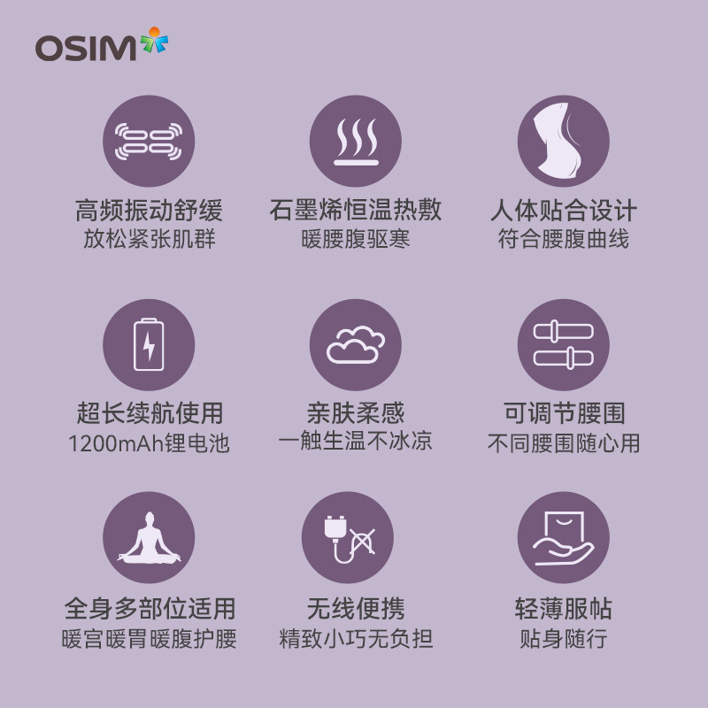 傲胜(OSIM) 暖暖小腹机腹部按摩器 灰色 OS-7247高清大图