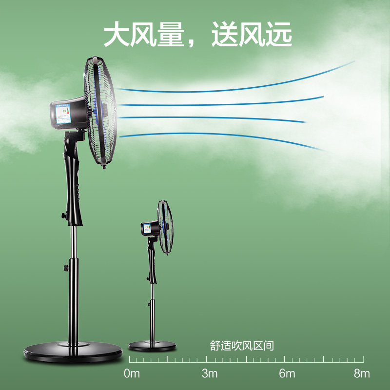 奥克斯(AUX)电风扇落地扇家用五叶遥控立式学生宿舍大风力节能工业电扇 FS1603RC