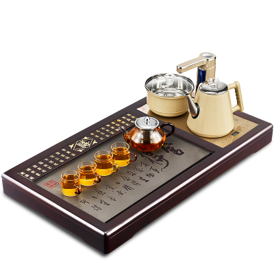 金杞(JINQI) 整套茶具全自动上水不锈钢包胶防烫电热水壶耐热保温烧水壶茶炉宝马金紫檀木茶具套装