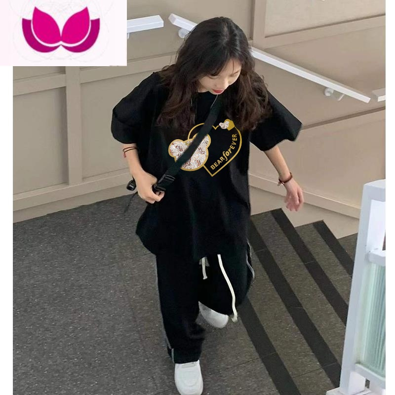 七斓美式复古oversize质感短袖t恤女夏季小众潮牌设计感女装上衣