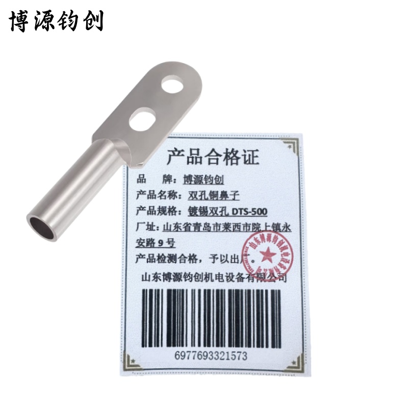 博源钧创 双孔铜鼻子 镀锡双孔DTS-500 个高清大图