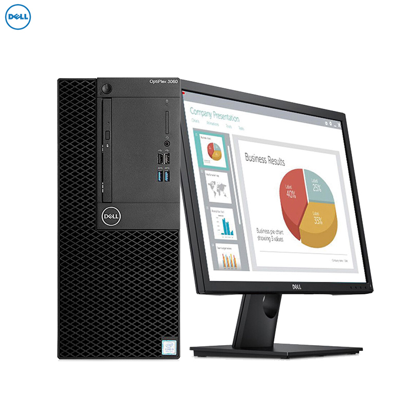 戴尔(DELL)Optiplex3060MT23.8寸台式电脑(i5-8500 8GB 256GB 集成显卡 黑色)