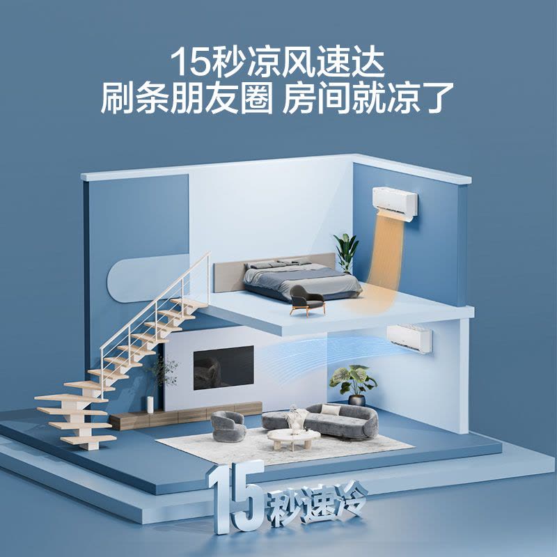 [纯铜管]海尔空调小红花(Haier)1.5匹 新1级能效智慧节能除菌自清洁冷风防直吹 KFR-35GW/E1-1套机图片