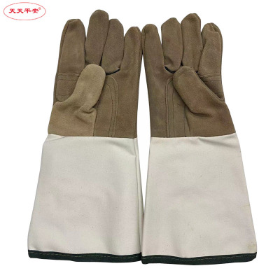 天天平安电焊手套焊工手套 双层帆布面/副