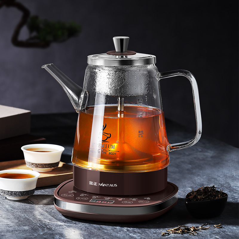金正(NiNTAUS)JZW-0627(棕色)养生壶 蒸汽煮茶器 蒸茶器黑茶电茶壶 全自动玻璃蒸茶壶