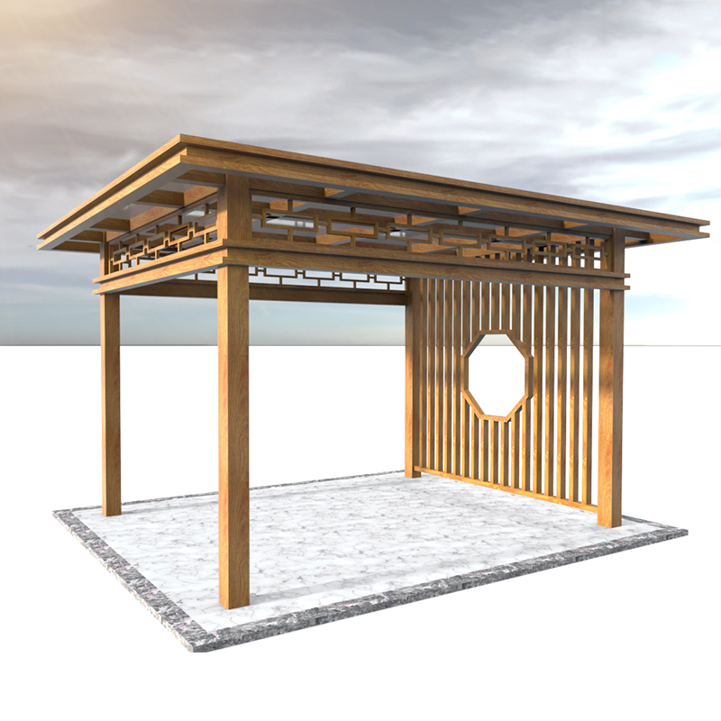 新中式亭子庭院凉亭铝合金休闲亭户外民宿闪电客简约木屋小别墅花园