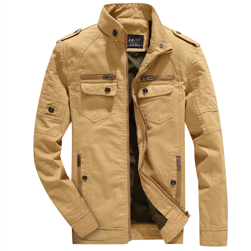 军旅型男夹克男修身加大加肥大码男装秋冬外套复古机车风军迷服饰jh