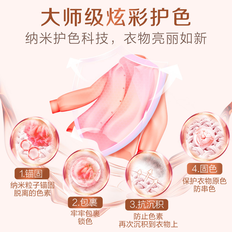 立白大师香氛洗衣液1kg*2瓶持久留香炫彩护色柔顺护衣深层洁净高清大图