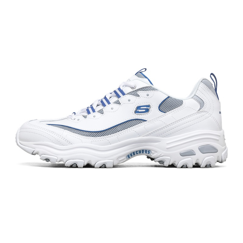 Skechers斯凯奇男鞋2021春夏厚底熊猫鞋老爹鞋大网眼透气小白鞋运动休闲鞋666142