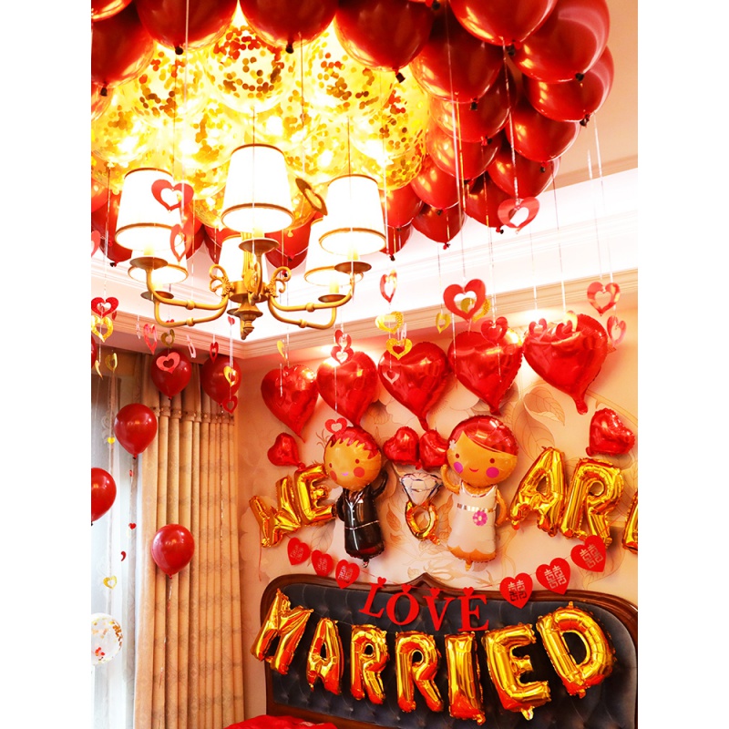 家柏饰(CORATED)结婚婚庆用品大全婚房装饰浪漫婚礼场景布置新房卧室铝膜气球套装高清大图