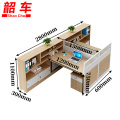 韶车屏风工位办公桌原木色单人位1.5m+柜套 屏风工位原木色两人位2.8m+柜套