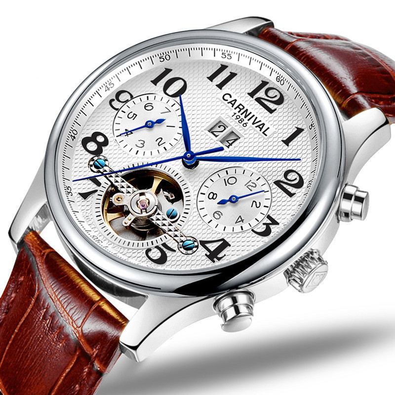 嘉年华(carnival) 8670全自动机械表 男士手表 时尚潮流镂空陀飞轮男