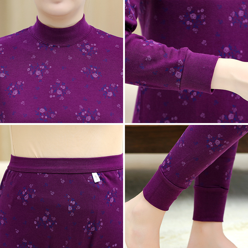 秋衣秋裤女士中老年人纯棉妈妈保暖内衣薄款线衣线裤棉毛衫套装冬