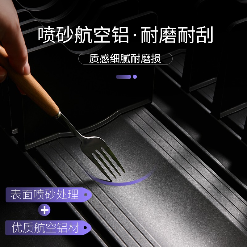 厨房置物架 家用台面案板锅盖架 菜板架砧板架锅具用品收纳架收纳层架 三维工匠高清大图