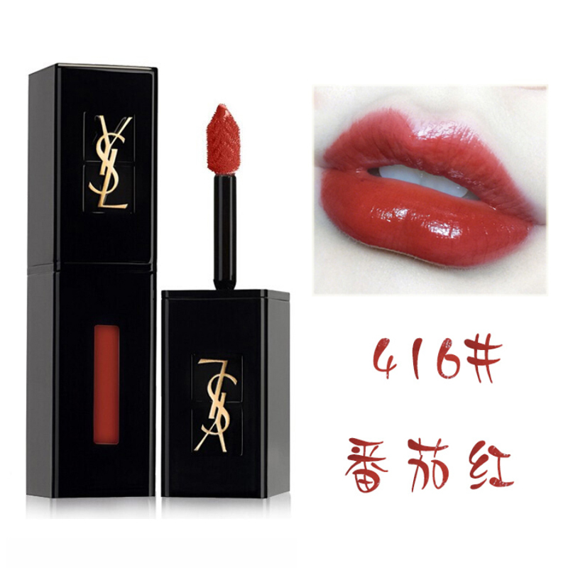 SAINT LAURENT 黑管唇釉 新品镜光唇釉液体口红唇膏5.5ml 416#
