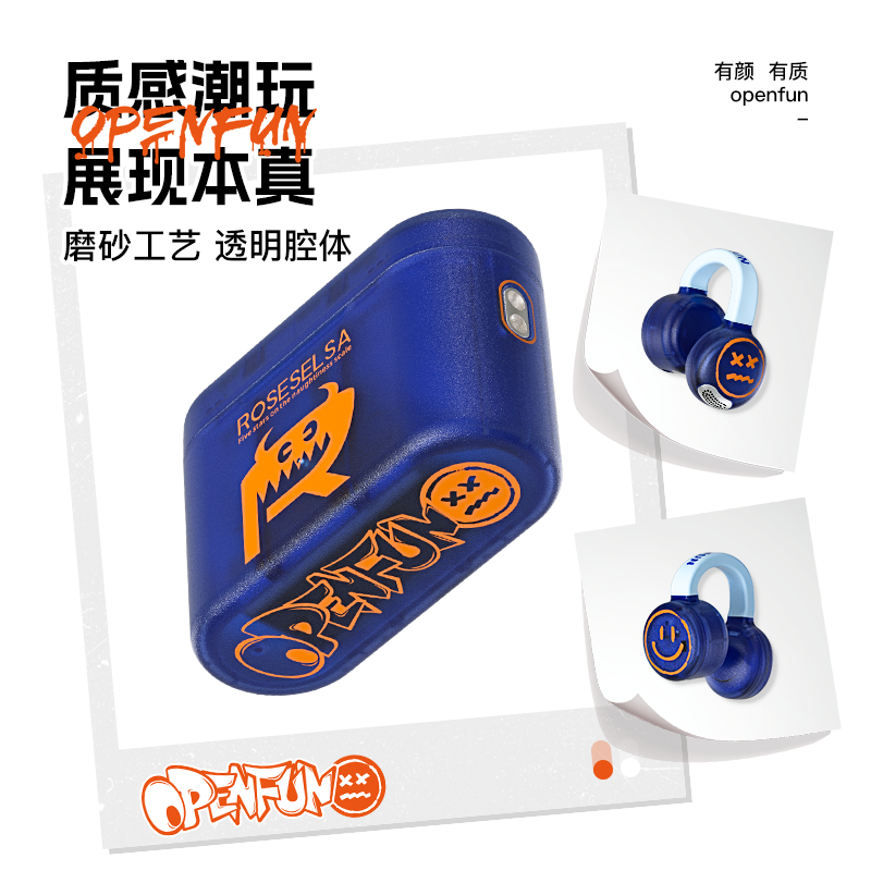 弱水时砂【2025新款】OpenFun蓝牙耳机耳夹式真无线挂耳运动跑步开放式通话降噪骨传导高清大图
