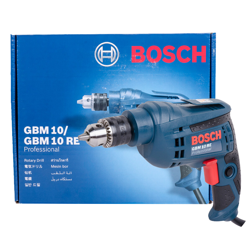 博世（BOSCH）GBM10RE KLE 10毫米 正反转无极变速自锁夹头手电钻