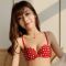 红色(单件) 32/70A[上薄下厚] 美背内衣少女文胸无钢圈薄款套装聚拢胸罩高中学生小胸蝴蝶结厚款