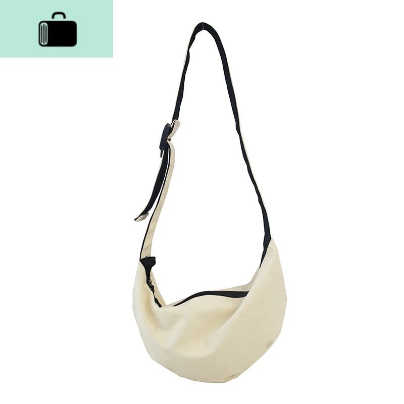 斜挎包女帆布包ins风饺子包日系休闲潮宽肩带单肩挎包简约慵懒风NEW LAKE女斜挎包图片