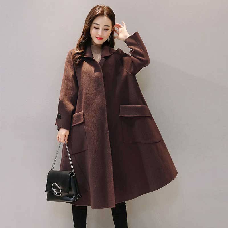 2017年新款女装 2018冬装厚泥子衣服中长款韩版离子毛呢外套大衣