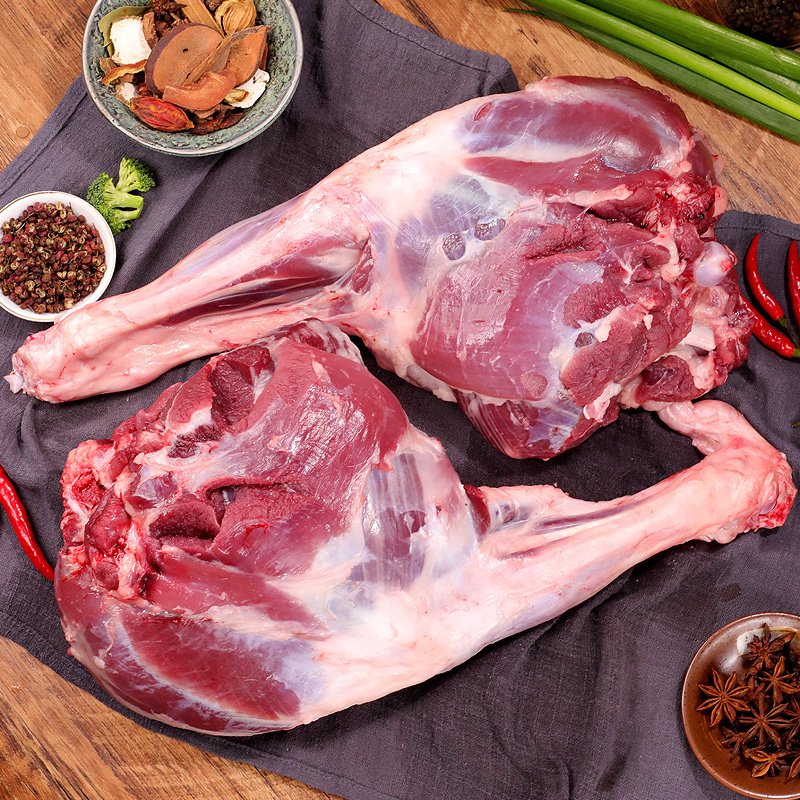 伊杨沁宁夏清真滩羊羊后腿2kg装生鲜羊肉