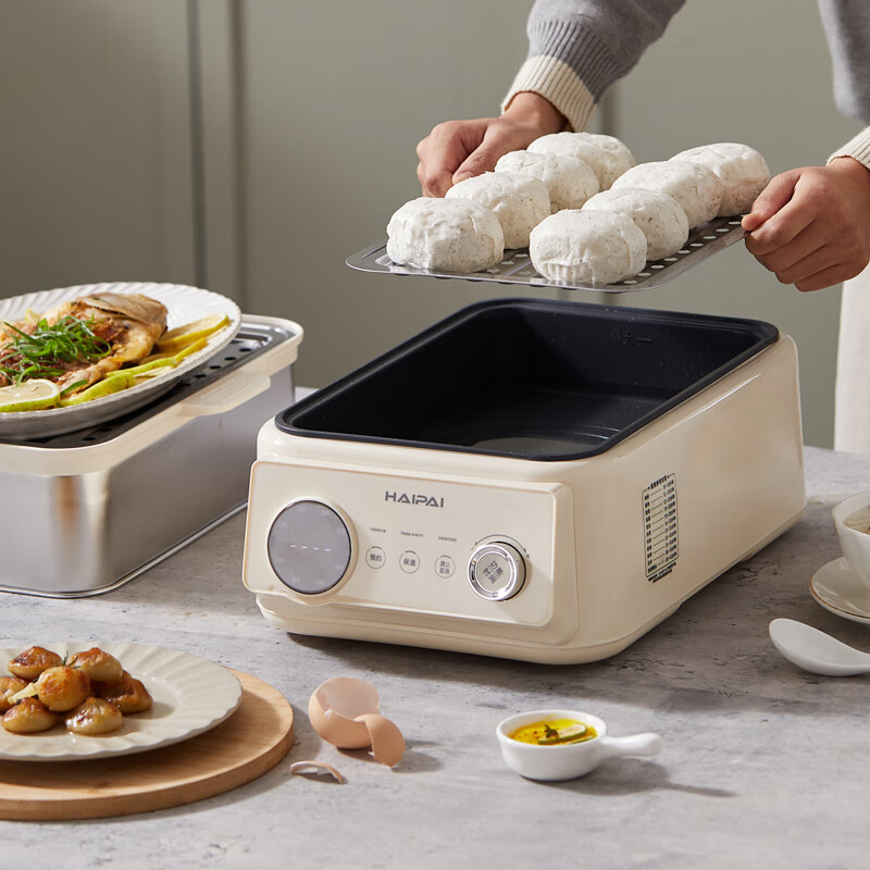 海牌(HAIPAI)HP-Z16D电蒸锅白色14.5L速蒸大容量304不锈钢安全耐用电炖锅24小时自有预约高清大图