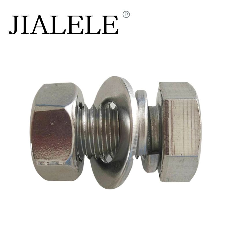 JIALELE 不锈钢螺丝穿钉带帽组合件(M6*100)强度6.8 4个/套
