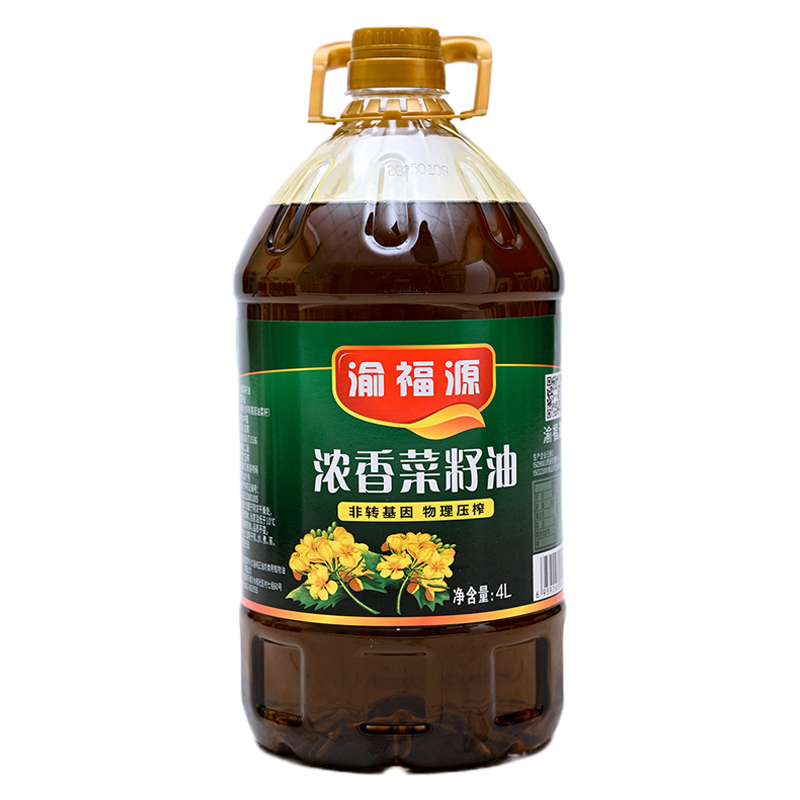 渝福源4L小榨浓香菜籽油物理压榨非转基因四川风味 4L