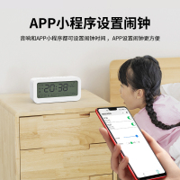 无线蓝牙音箱家用低音炮手机迷你网红小音响便携大声音高音质闹钟时间功能支付宝微信收款手机APP智能操作白色款