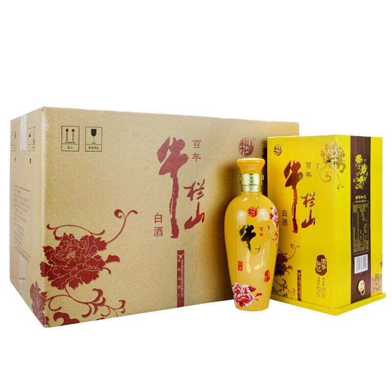 牛栏山百年二锅头白酒 酒寻知己 金花 42度500ml 整箱6瓶装