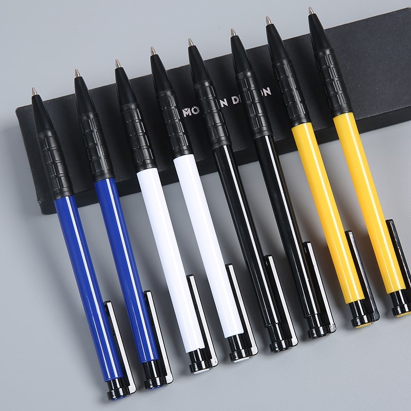 得力(deli) 按动圆珠笔 蓝色伸缩原子笔0.7mm 商务办公用品 6546