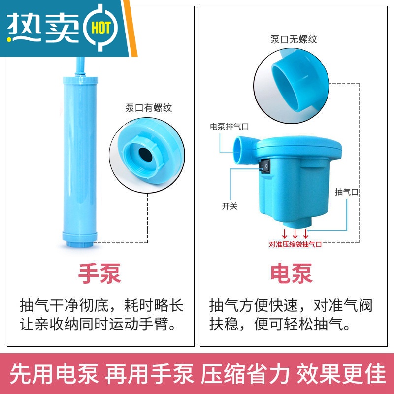 敬平特大号真空压缩袋棉被褥子衣物家用整理密封袋电泵抽气收纳袋器 8只装无泵 中号(80*60cm)高清大图