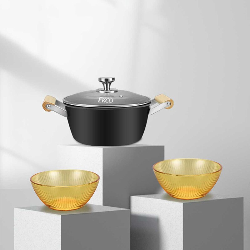 康宁 极之铁锅具 EKCO极之铁汤锅+餐具2件套 EK-JZTTGAMD2DZX/KZ高清大图