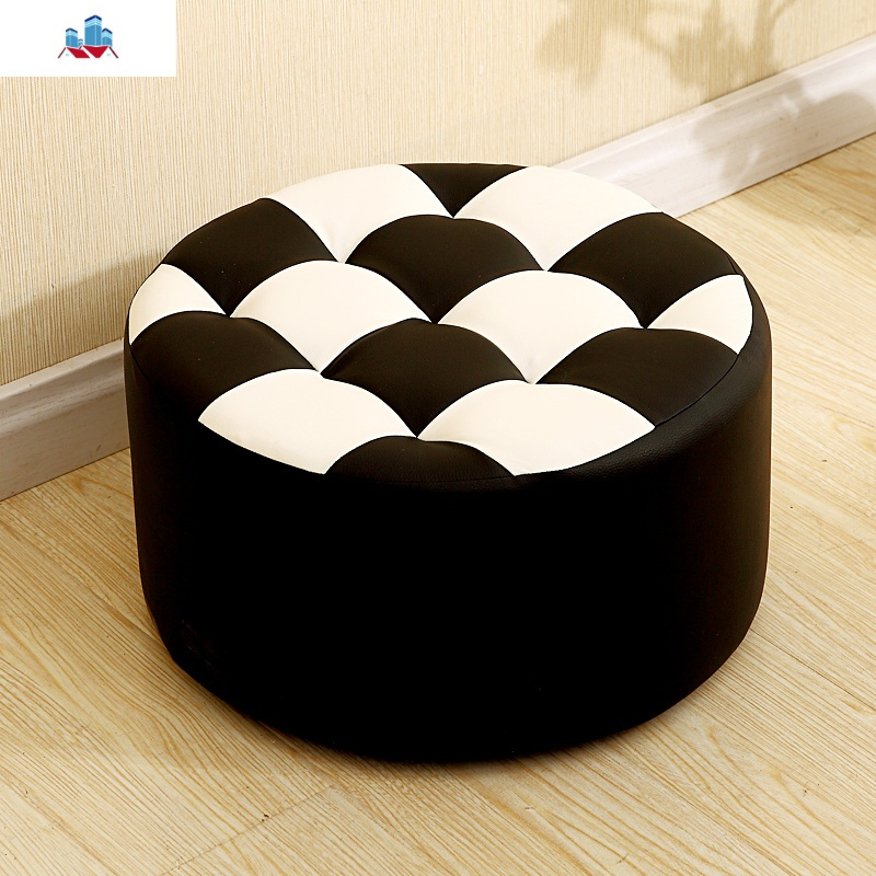小皮凳子圆凳清仓家用茶几矮板凳客厅沙发凳个性创意成人美甲凳子泰