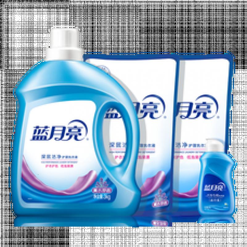 蓝月亮洗衣液 深层洁净 低泡易漂强效去污 薰衣草香 洁净薰3kg瓶+1kg*2袋+手洗80g